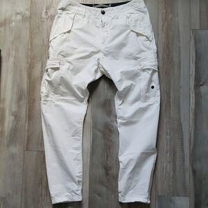 STONE ISLAND White Cargo Pants
